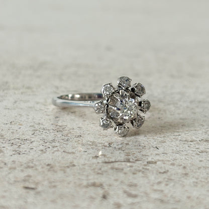 Bague Marguerite Vintage - Or Blanc 750 & Diamants