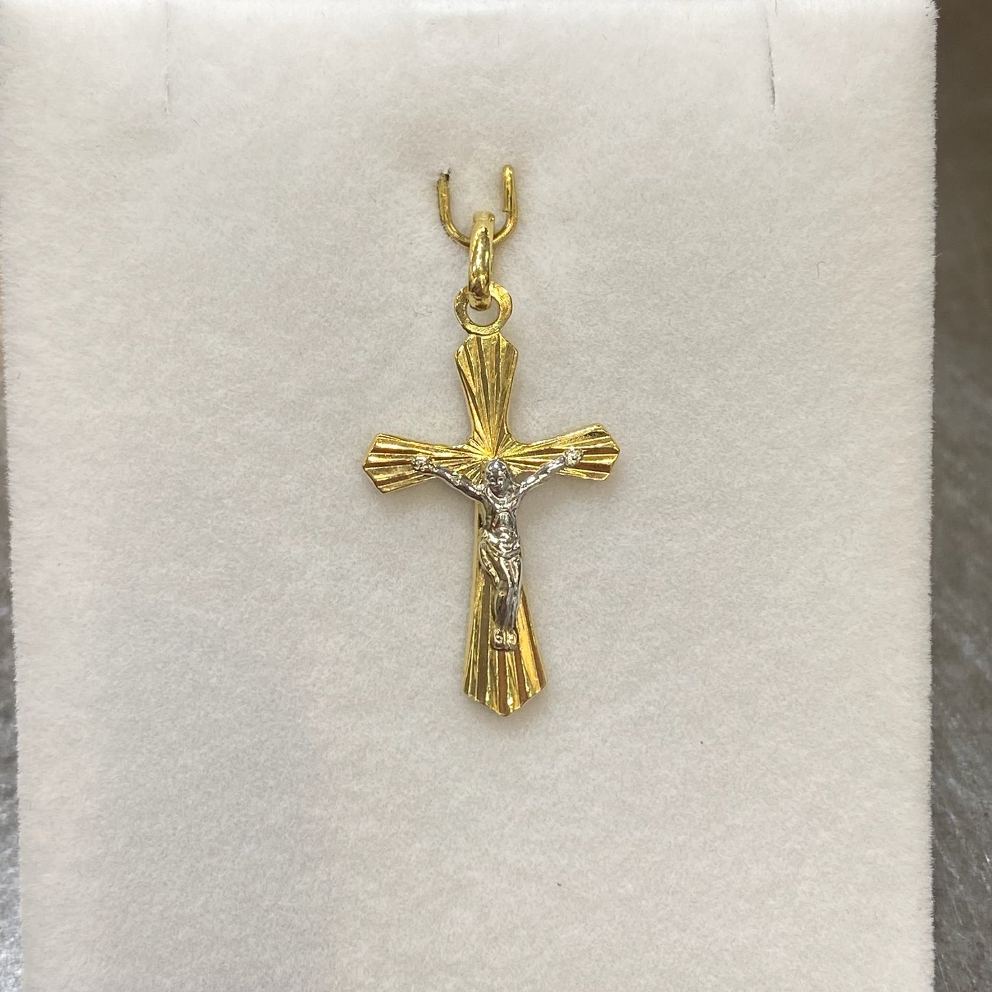 Pendentif Croix - Or Jaune et Blanc 750 Neuf