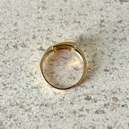 Bague Cubique - Or Jaune 750 & Diamants