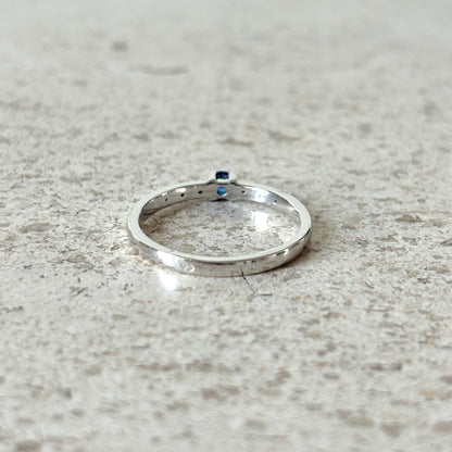 Bague Solitaire - Or Blanc 750 Saphir & Diamants