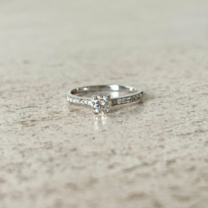 Bague Solitaire - Or Blanc 750 & Diamants