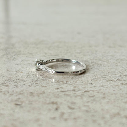 Bague Solitaire - Or Blanc 750 & Diamants