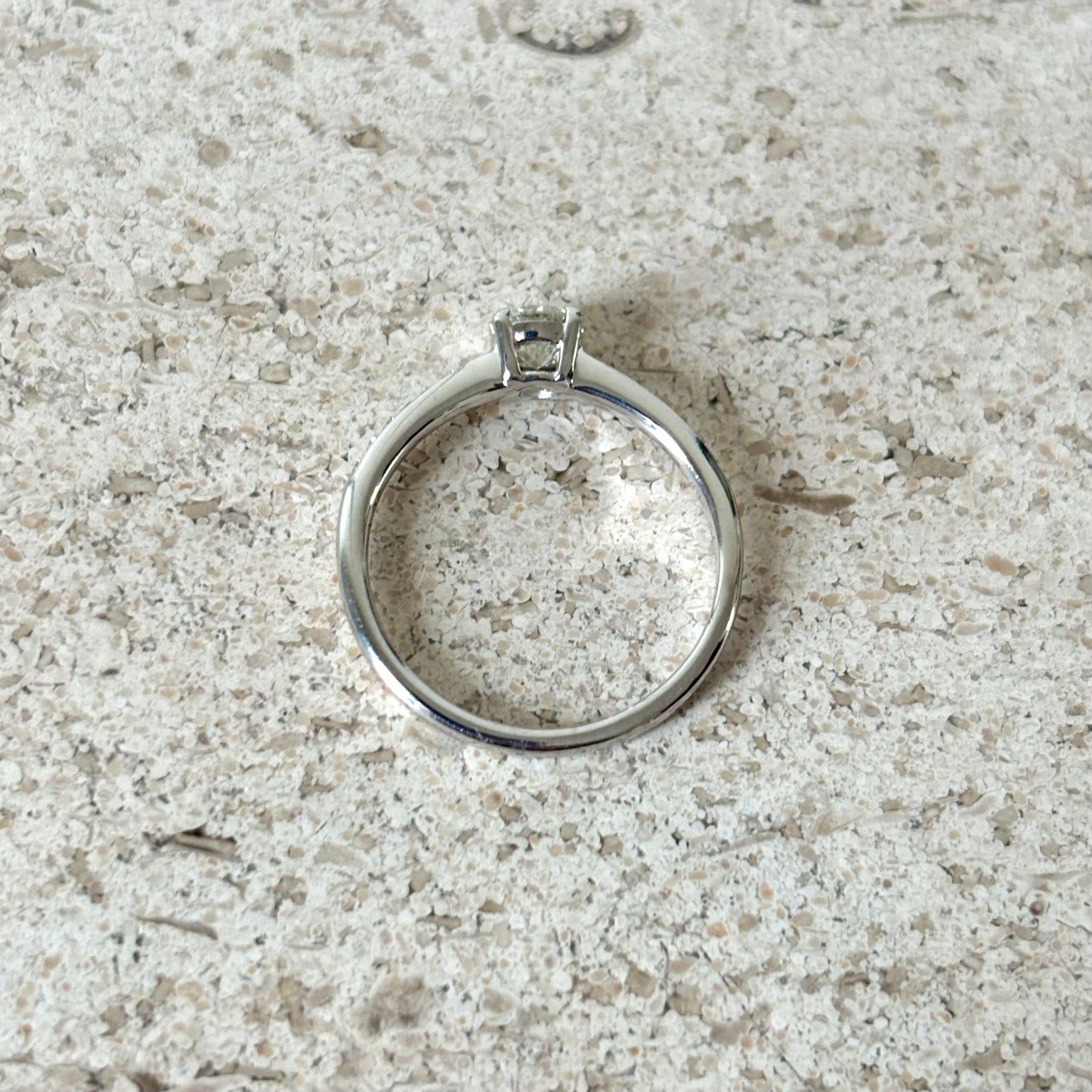 Bague Solitaire - Or Blanc 750 & Diamants