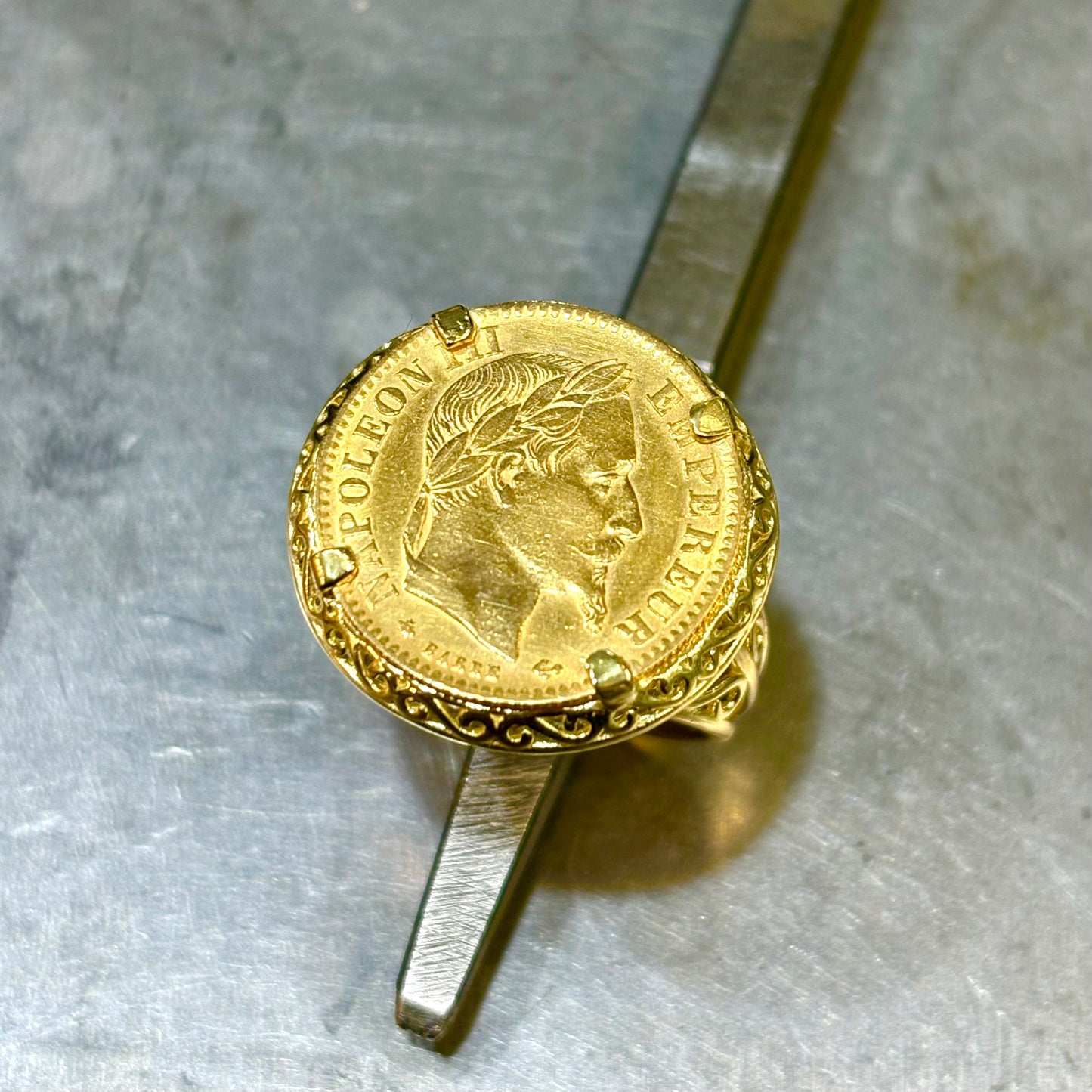 Bague Pièce - Or Jaune 750 & Pièce Or 10 Francs Napoléon