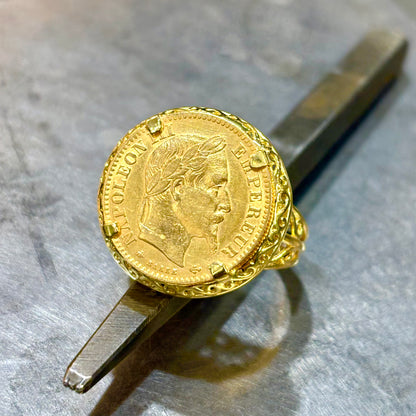 Bague Pièce - Or Jaune 750 & Pièce Or 10 Francs Napoléon