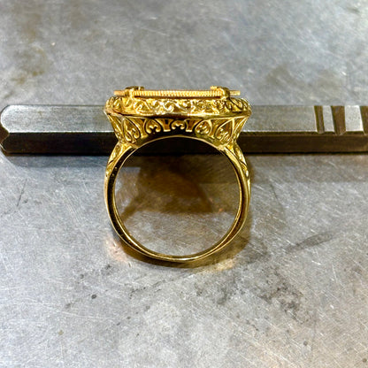 Bague Pièce - Or Jaune 750 & Pièce 10 Francs Marianne Coq