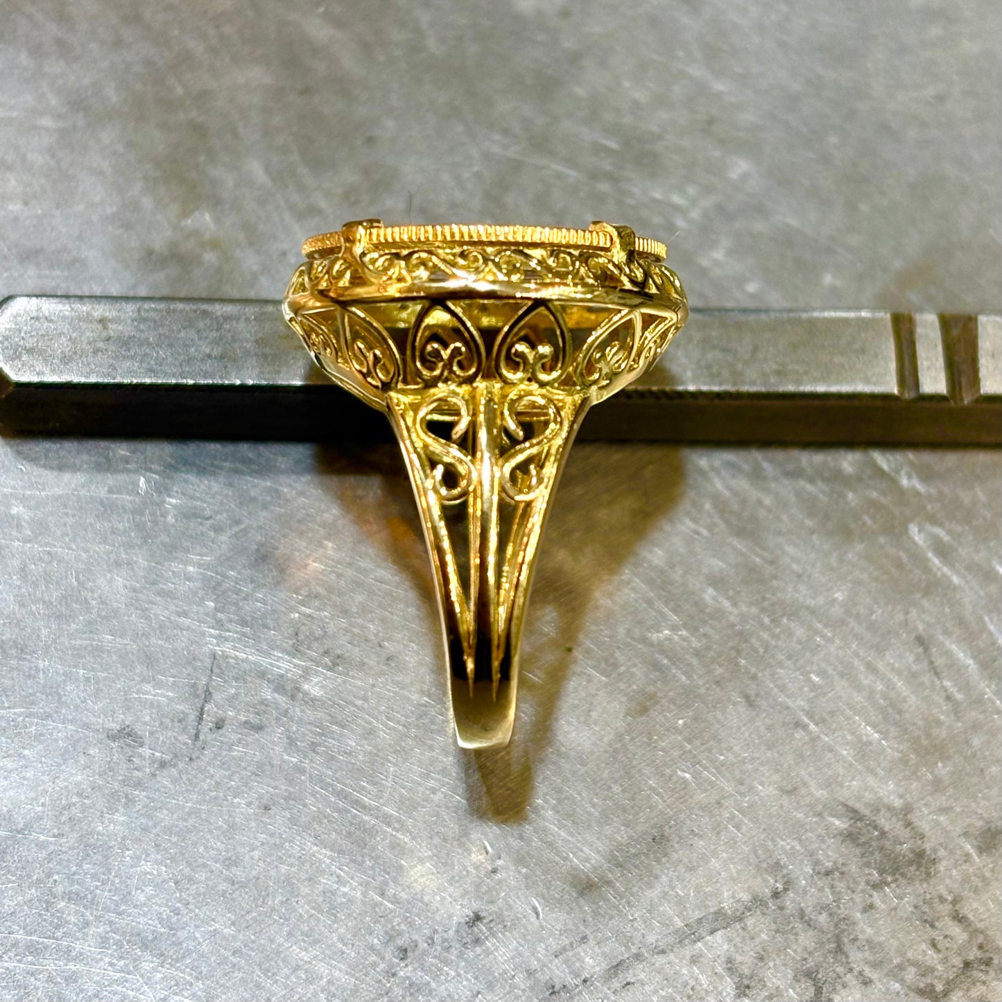 Bague Pièce - Or Jaune 750 & Pièce 10 Francs Marianne Coq