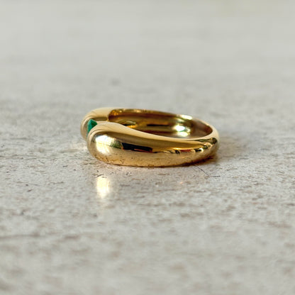 Bague Jonc - Or Jaune 750 & Émeraude