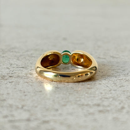 Bague Jonc - Or Jaune 750 & Émeraude