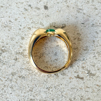 Bague Jonc - Or Jaune 750 & Émeraude