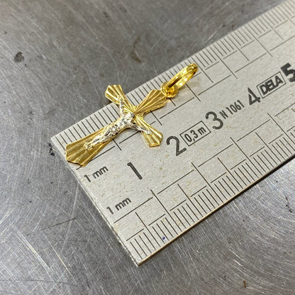 Pendentif Croix - Or Jaune et Blanc 750 Neuf