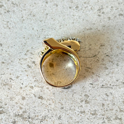 Bague Tank Art Déco - Or Jaune 750 & Diamants