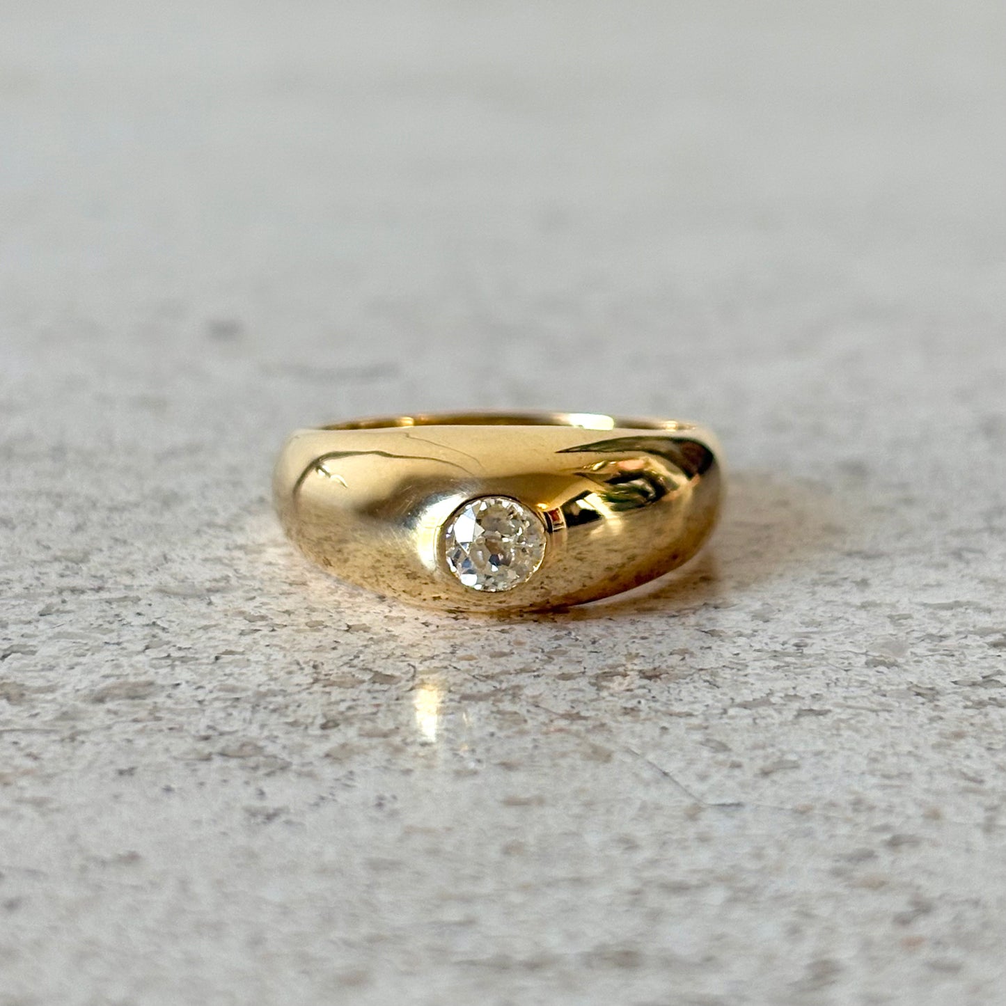 Bague Jonc - Or Jaune 750 & Diamant