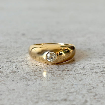 Bague Jonc - Or Jaune 750 & Diamant