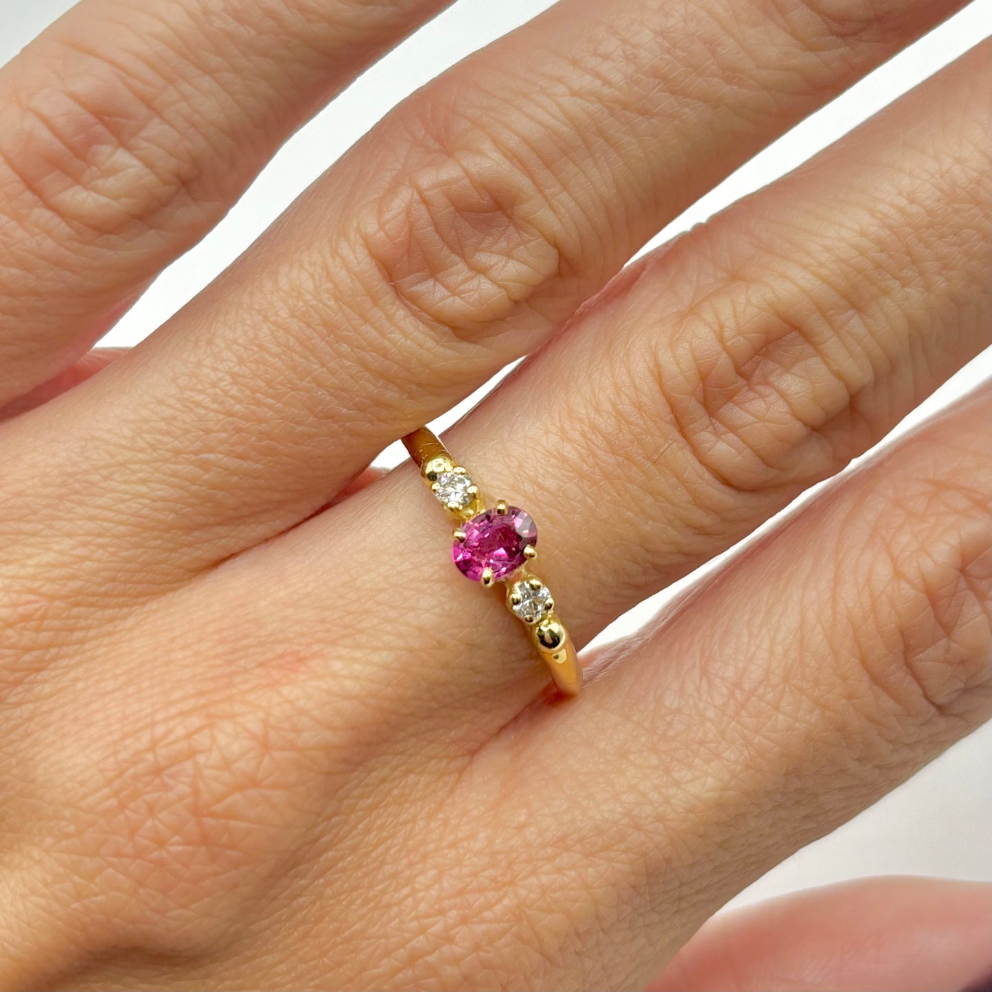 Bague Ponyo - Or Jaune 750 Rubellite & Diamants