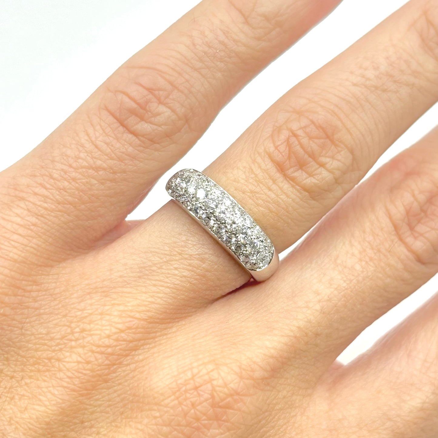 Bague Jonc - Or Blanc 750 & Diamants