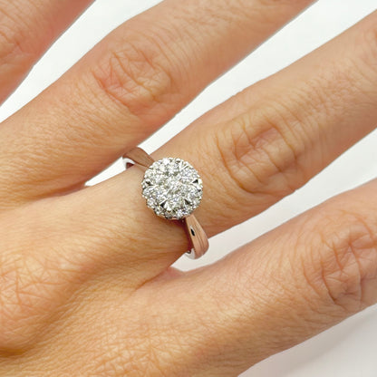 Bague Solitaire - Or Blanc 750 & Diamants