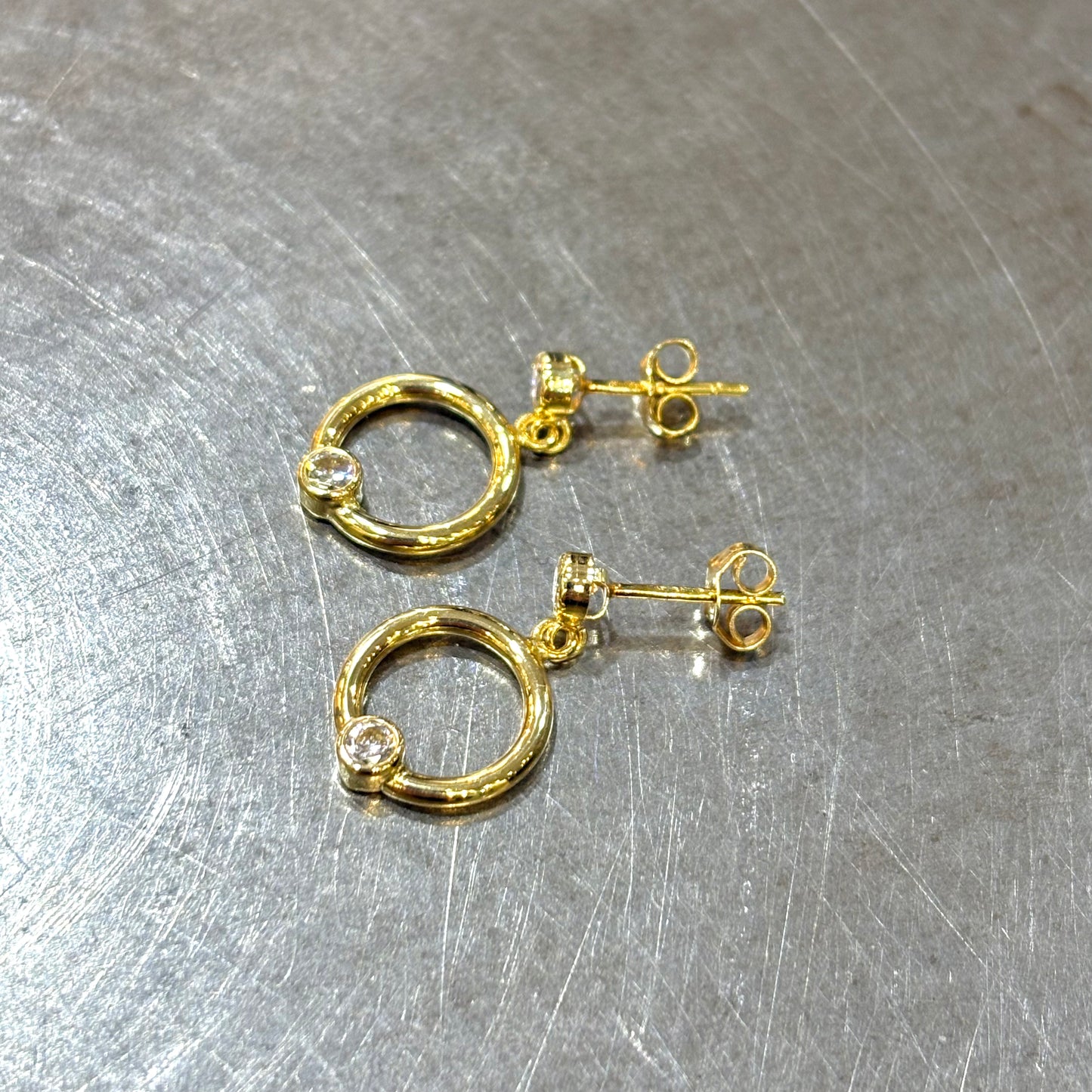 Boucles D'oreilles - Or Jaune 750 & Zircons