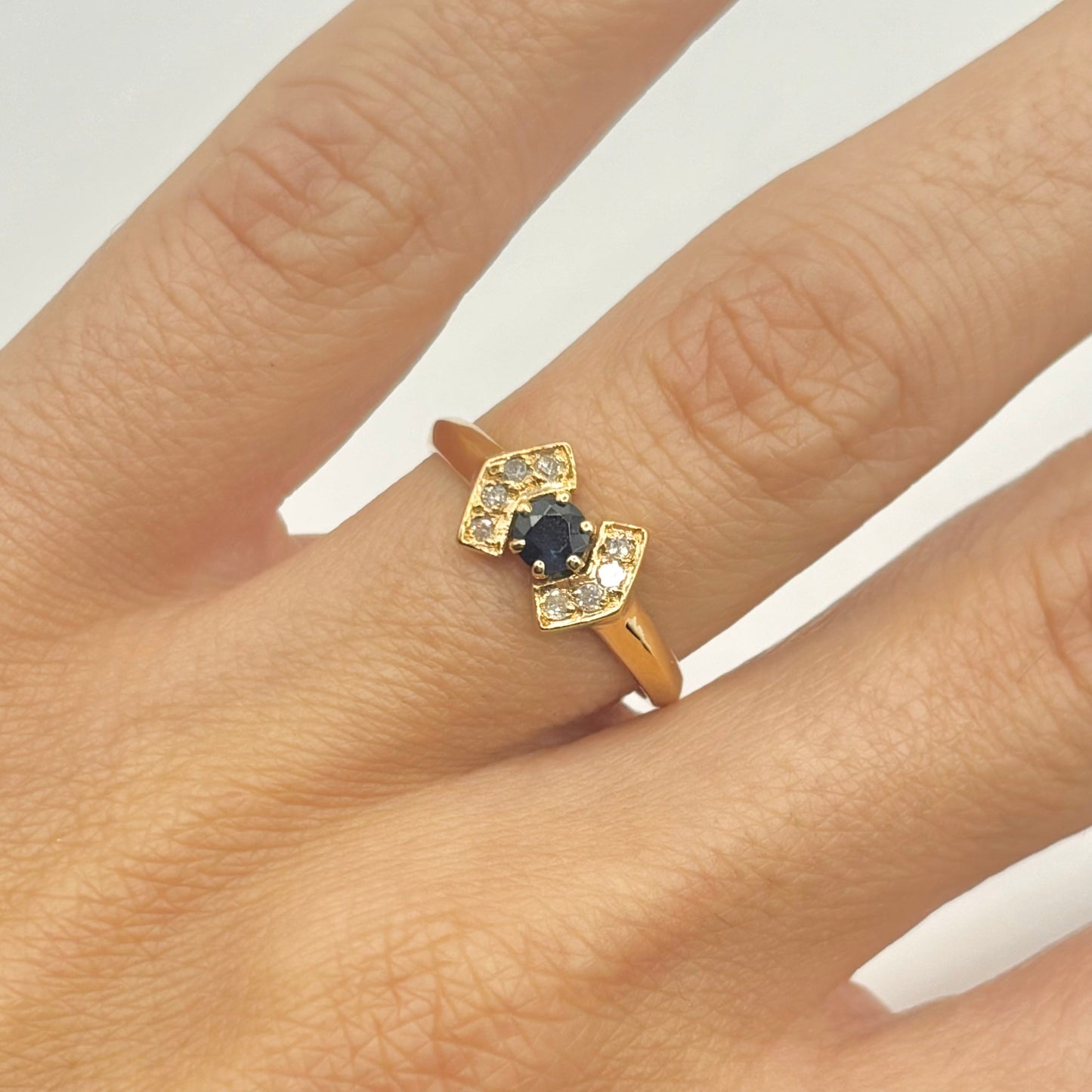 Bague Floral - Or Jaune 750 Saphir & Diamants