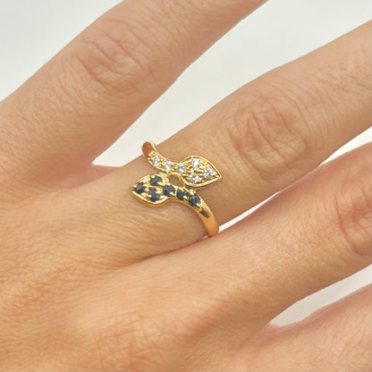 Ring - 750 Yellow Gold Sapphires &amp; Diamonds