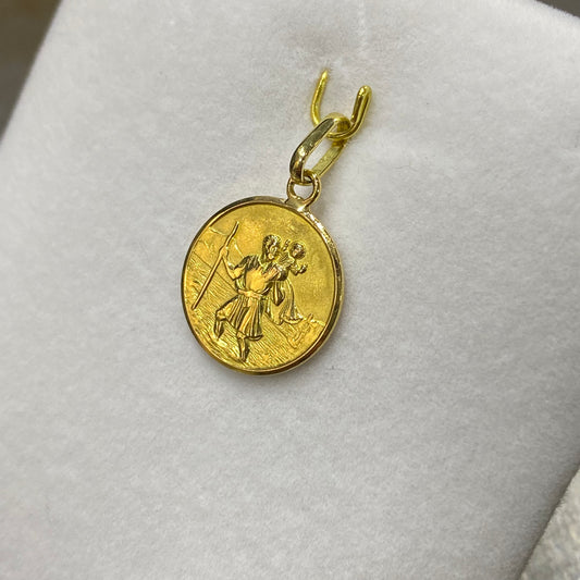 Pendentif Médaille Saint Christophe Or Jaune 750/1000