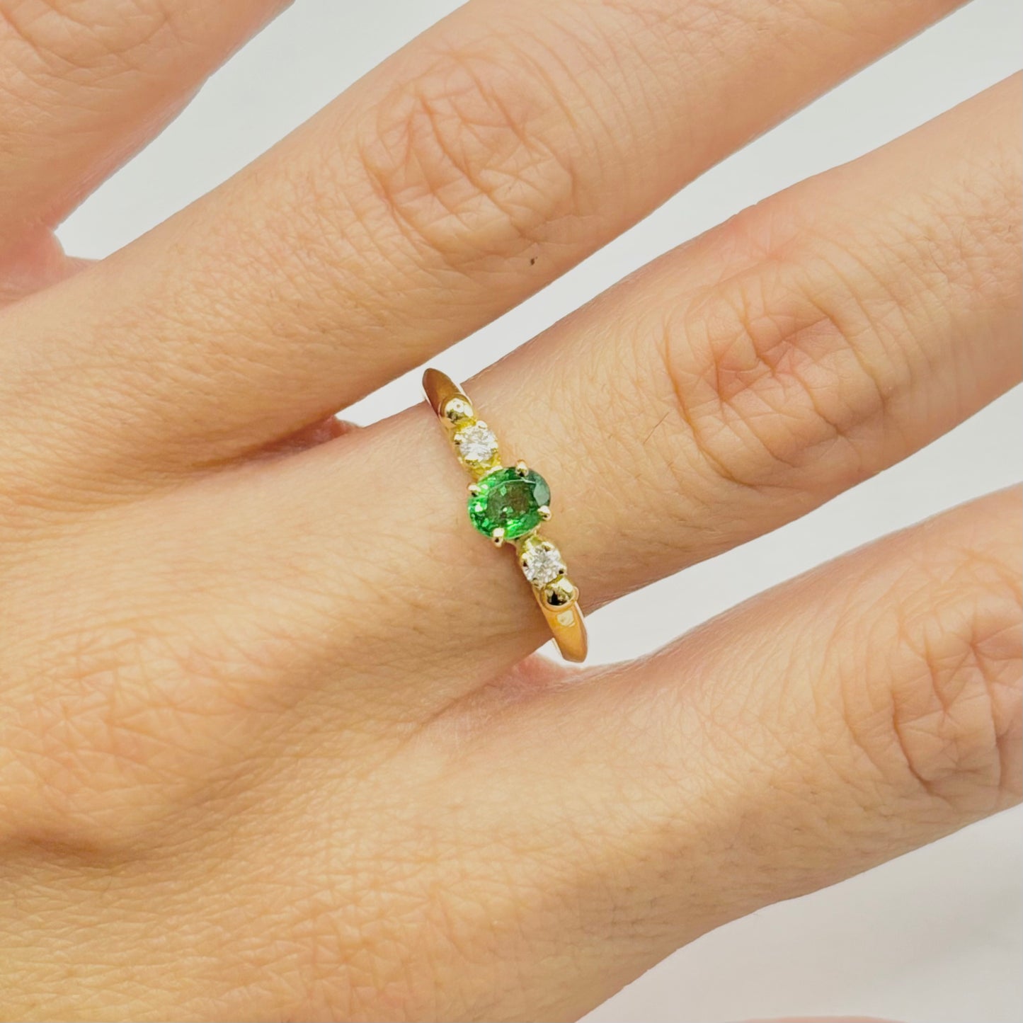 Ponyo Ring - 750 Yellow Gold Tsavorite &amp; Diamonds