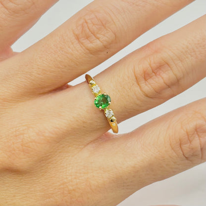 Ponyo Ring - 750 Yellow Gold Tsavorite &amp; Diamonds