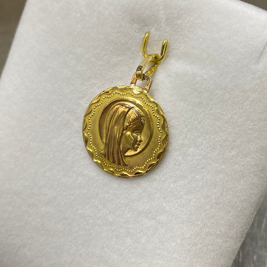 Pendentif Médaille Vierge Or Jaune 750/1000