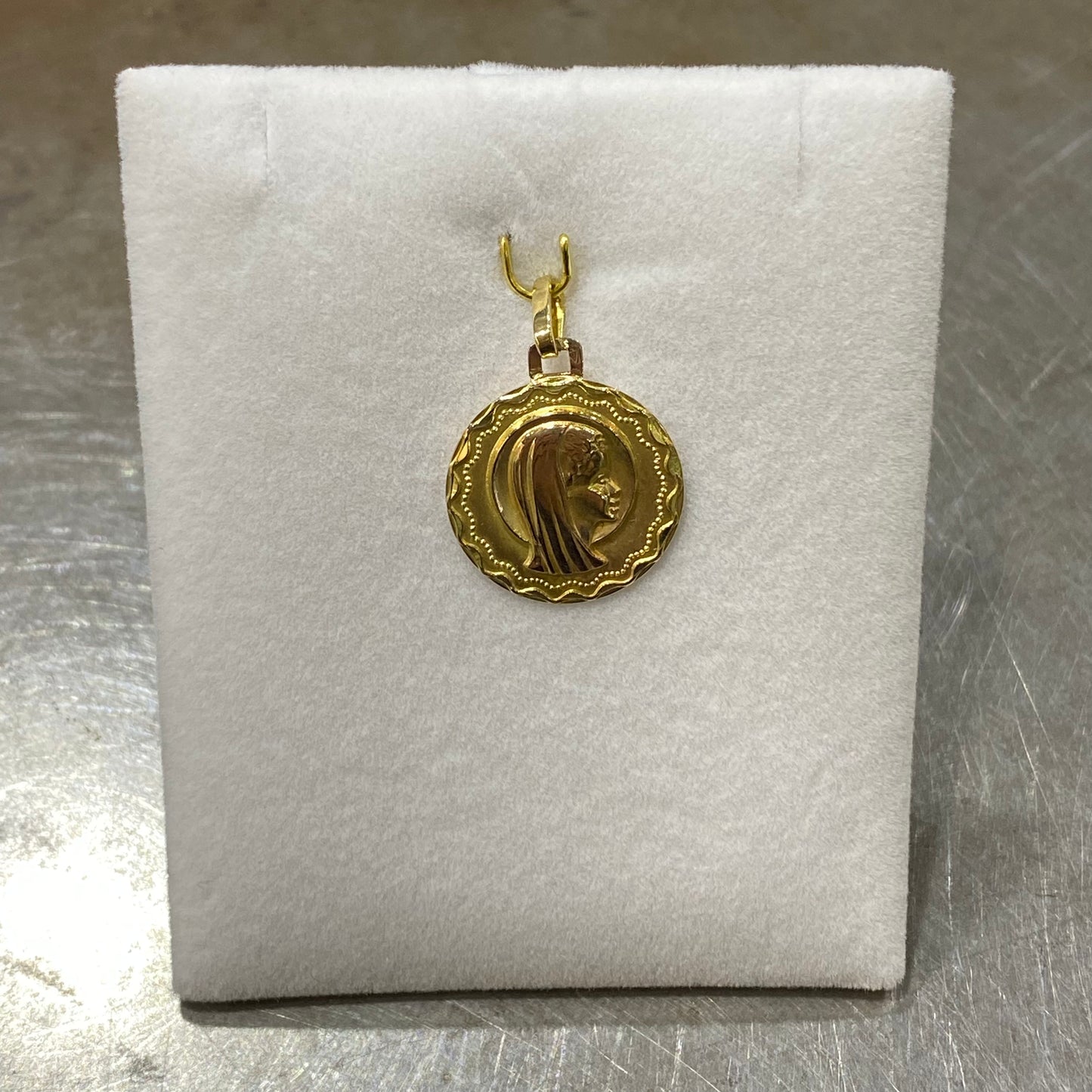 Pendentif Médaille Vierge - Or Jaune 750