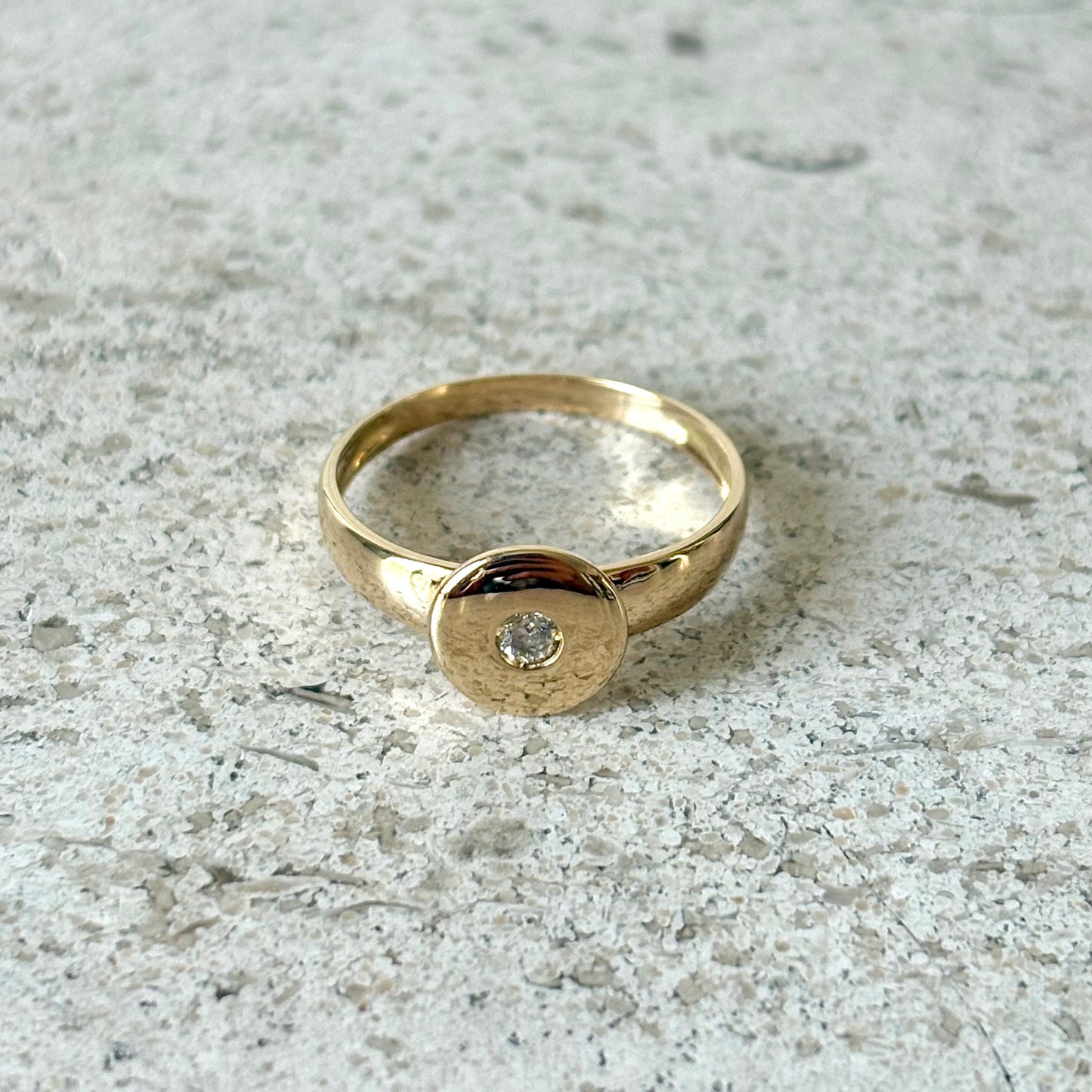 Bague Solitaire - Or Jaune 750 & Diamant