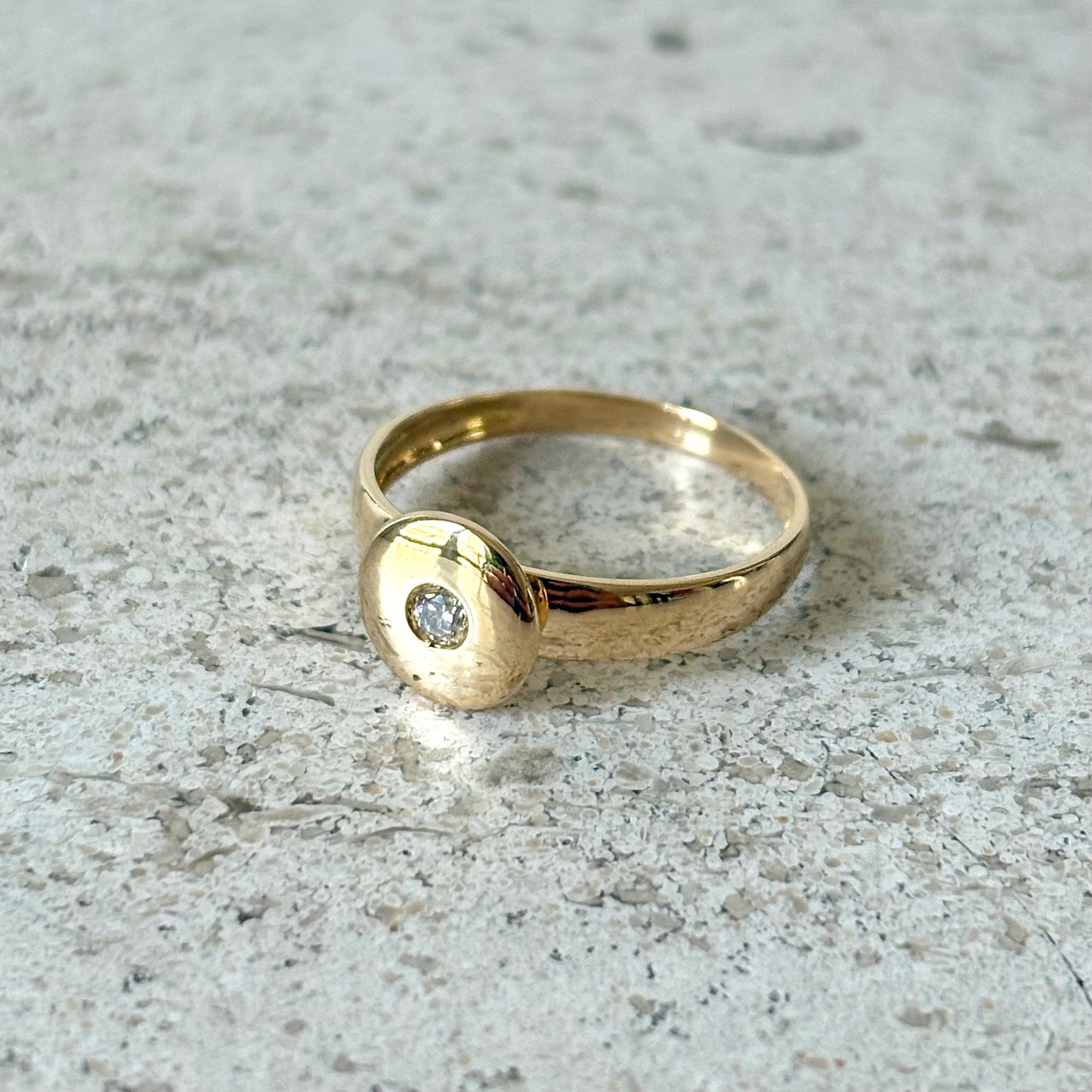 Bague Solitaire - Or Jaune 750 & Diamant