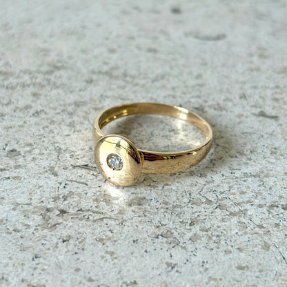 Bague Solitaire - Or Jaune 750 & Diamant