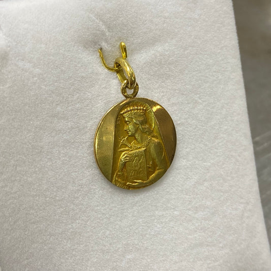 Pendentif Médaille Sainte Delphine - Or Jaune 750