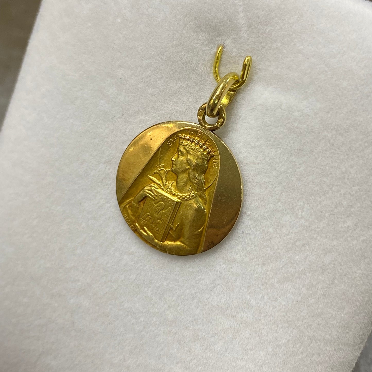 Pendentif Médaille Sainte Delphine - Or Jaune 750