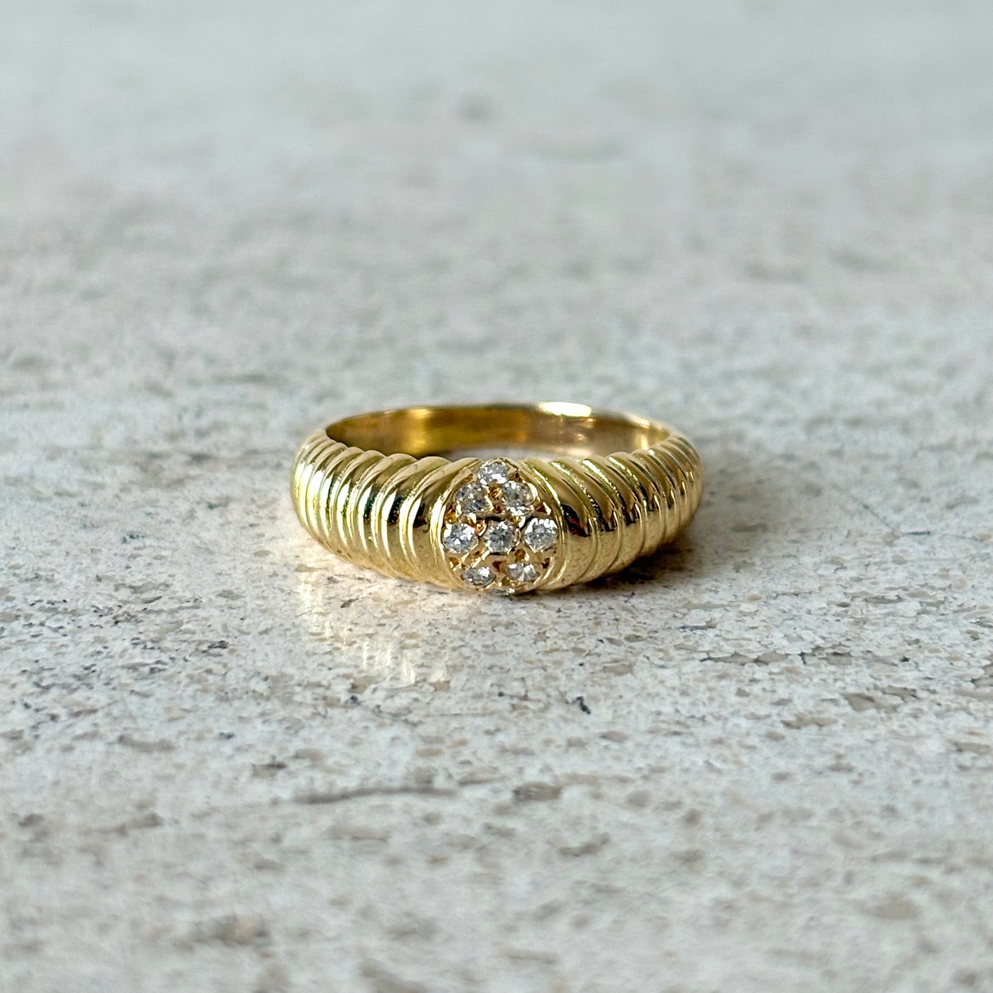 Bague Jonc - Or Jaune 750 & Diamants