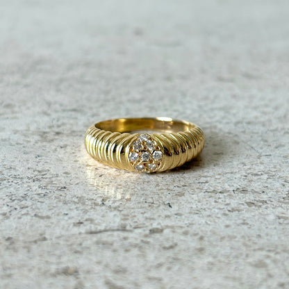 Bague Jonc - Or Jaune 750 & Diamants