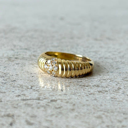 Bague Jonc - Or Jaune 750 & Diamants