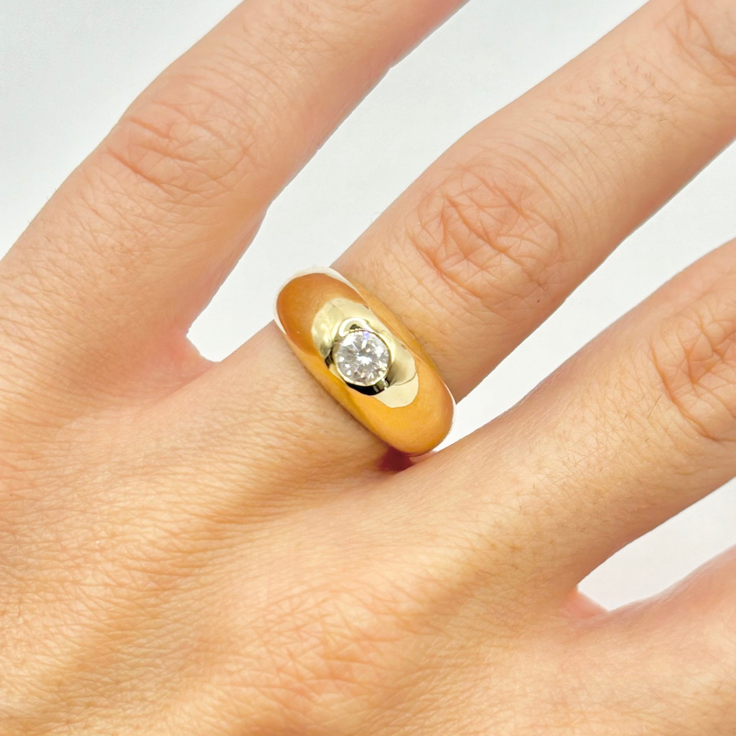 Bague Jonc - Or Jaune 750 & Diamant