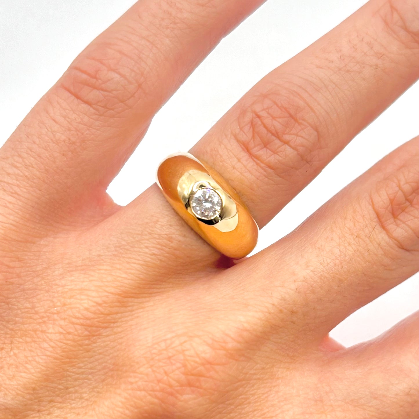 Bague Jonc - Or Jaune 750 & Diamant