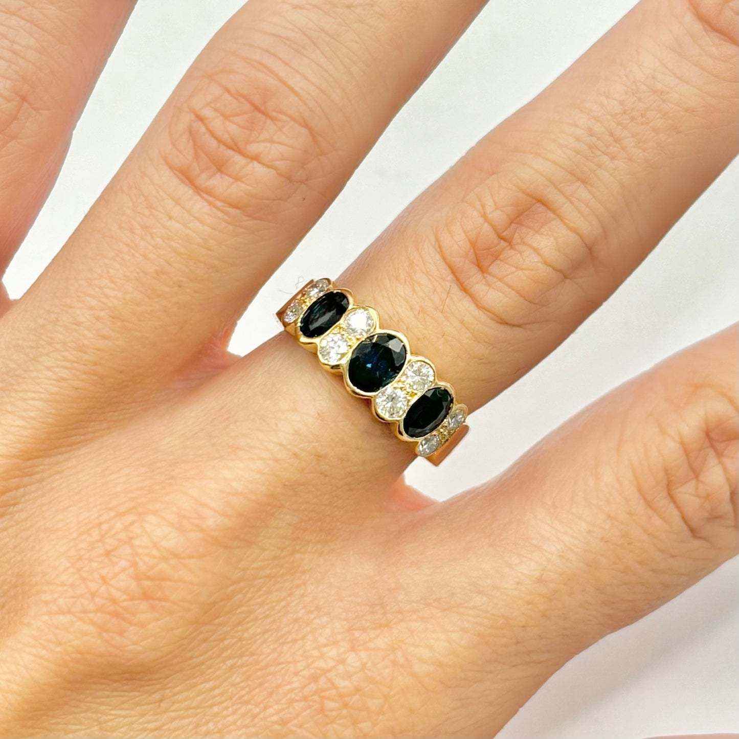 Pazu Ring - 750 Yellow Gold Sapphires &amp; Diamonds