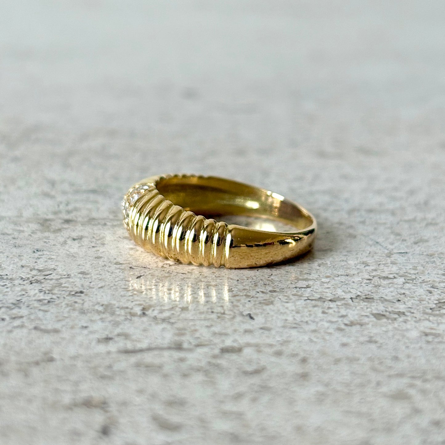 Bague Jonc - Or Jaune 750 & Diamants