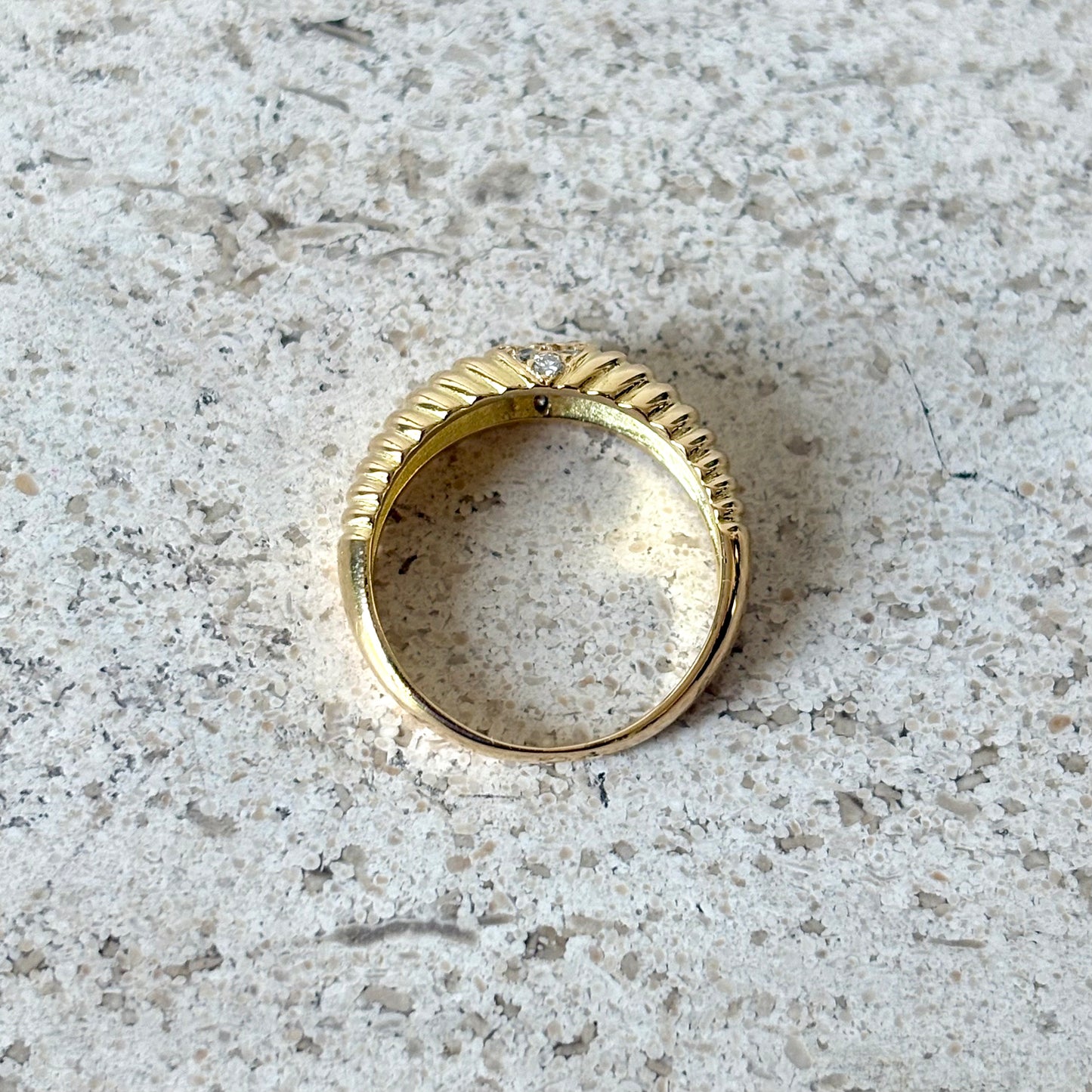 Bague Jonc - Or Jaune 750 & Diamants