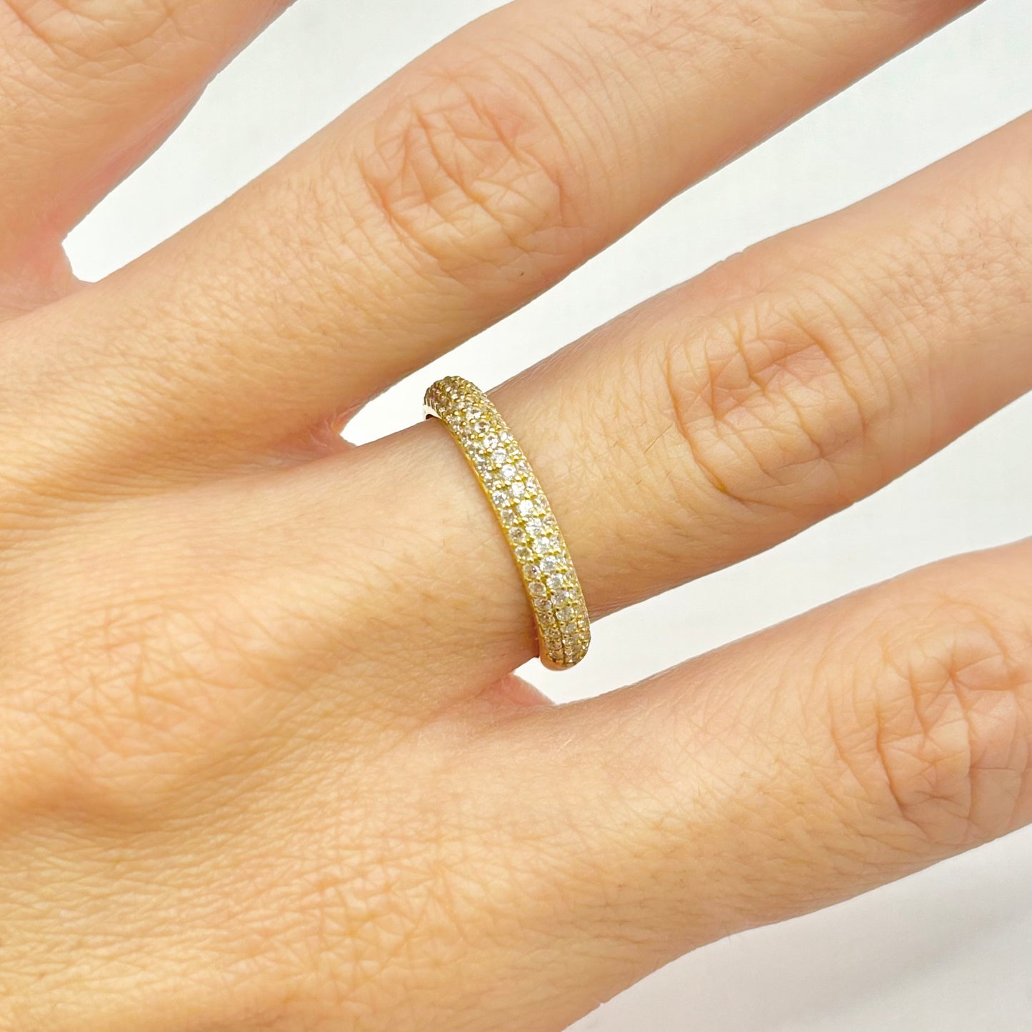 Bague Alliance Pavée - Or Jaune 750 & Diamants