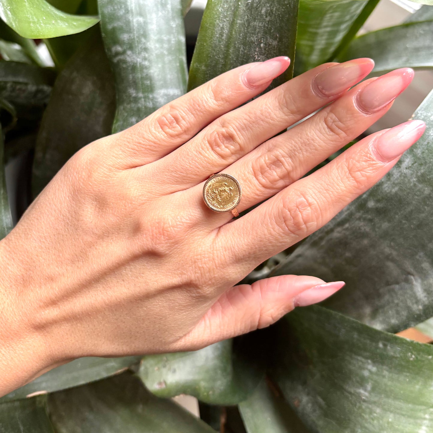 Bague Pièce - Or Jaune 750 & Pièce Dos Pesos