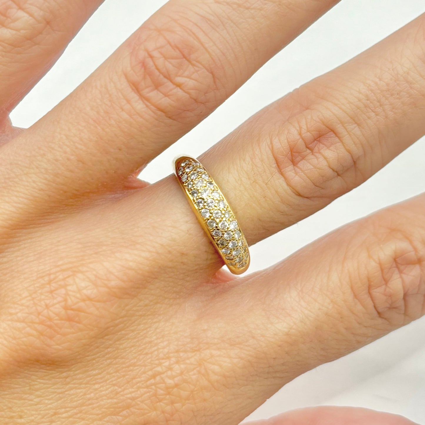 Bague Alliance Pavée - Or Jaune 750 & Diamants