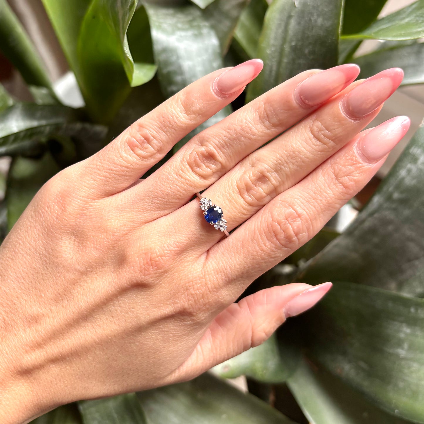 Bague Nausicaä Mini - Or Blanc 750 Saphir & Diamants