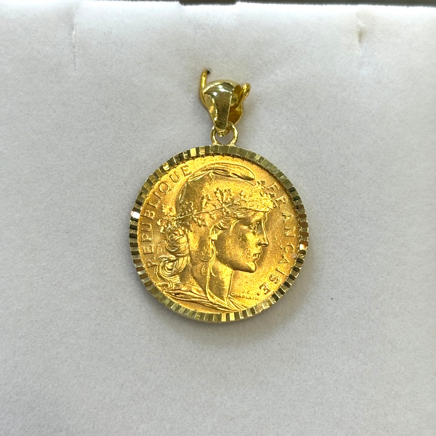 Pendentif Pièce - Or Jaune 750 & Pièce 20 Francs Marianne Coq