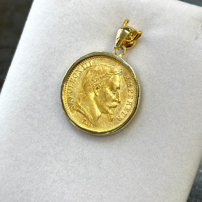 Pendentif Pièce - Or Jaune 750 & Pièce 20 Francs Napoléon