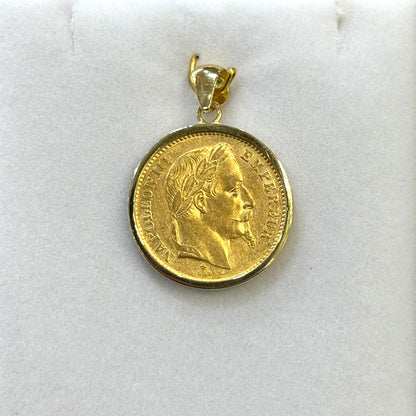 Pendentif Pièce - Or Jaune 750 & Pièce 20 Francs Napoléon