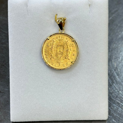 Pendentif Pièce - Or Jaune 750 & Pièce 20 Francs Napoléon